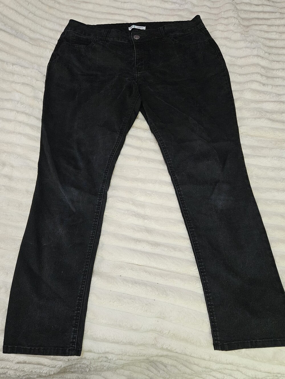 Riders By Lee Black Denim Straight Legging Jeans, Size 14P